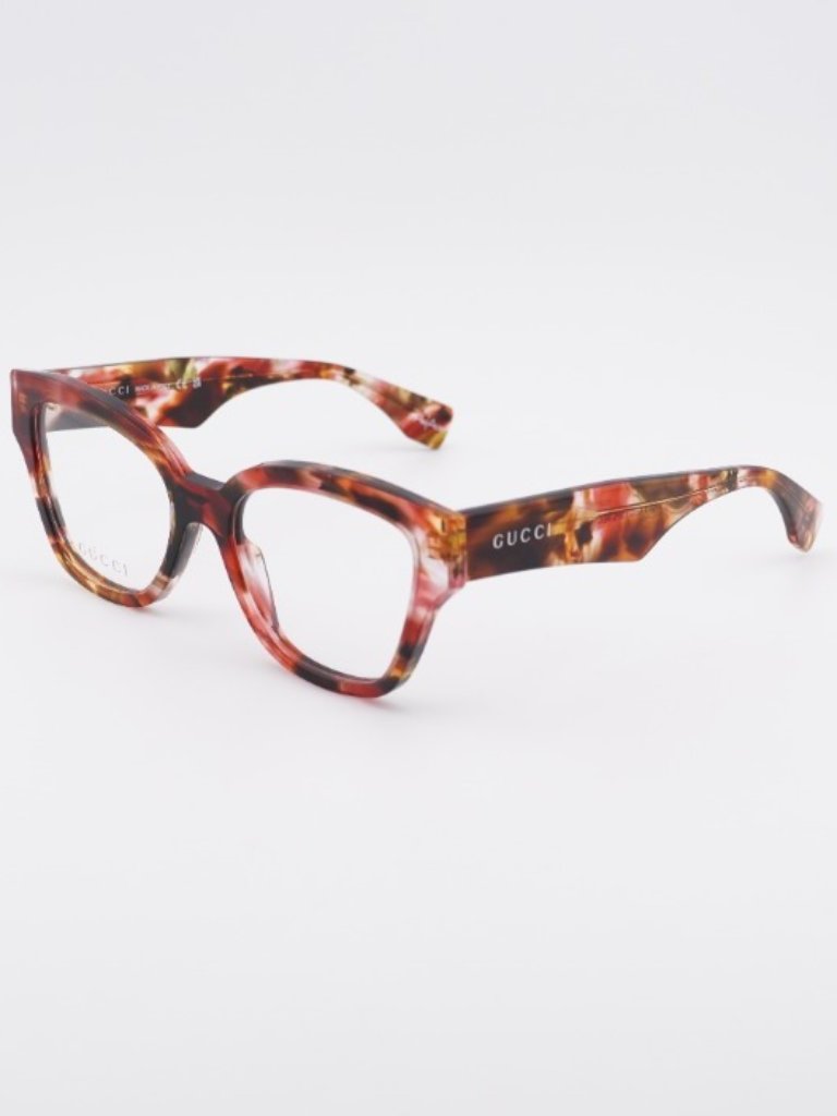 Gucci Gg2008o 002 Eyeglasses Red Havana 54mm Cat Eye Frame